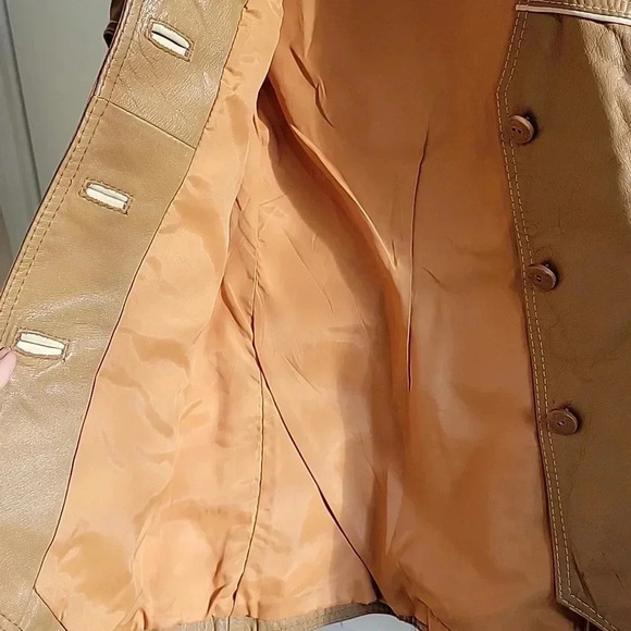 Vintage Taylor International Leather Button Up Lined Vest Top Size 10 - Picture 9 of 11